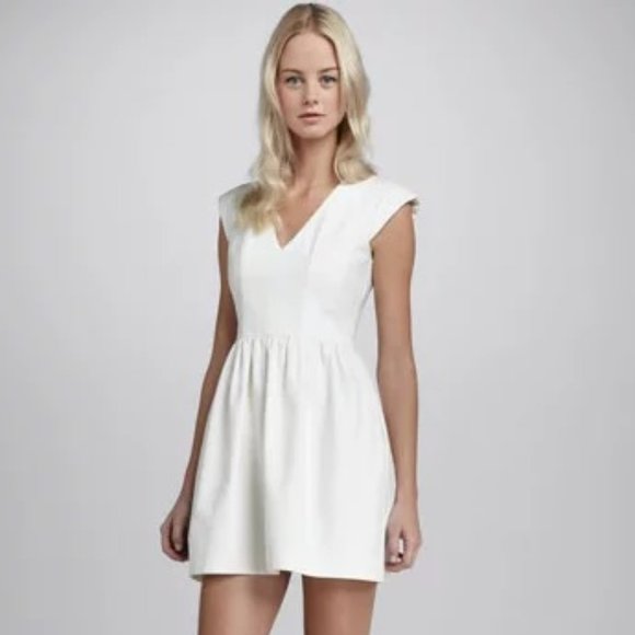 NWT French Connection Unno White Cotton Cap Sleeve Mini Dress - Picture 7 of 15